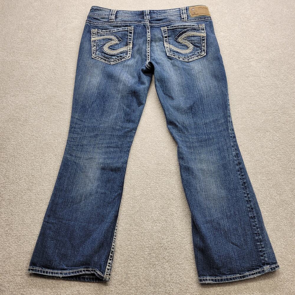 Silver Jeans Women's 32 x 29 Suki Western Glove Works Straight Leg Fit Blue - Picture 2 of 9